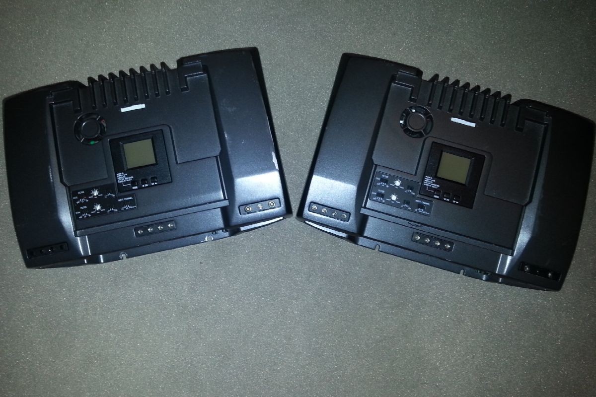 Two car audio amplifiers